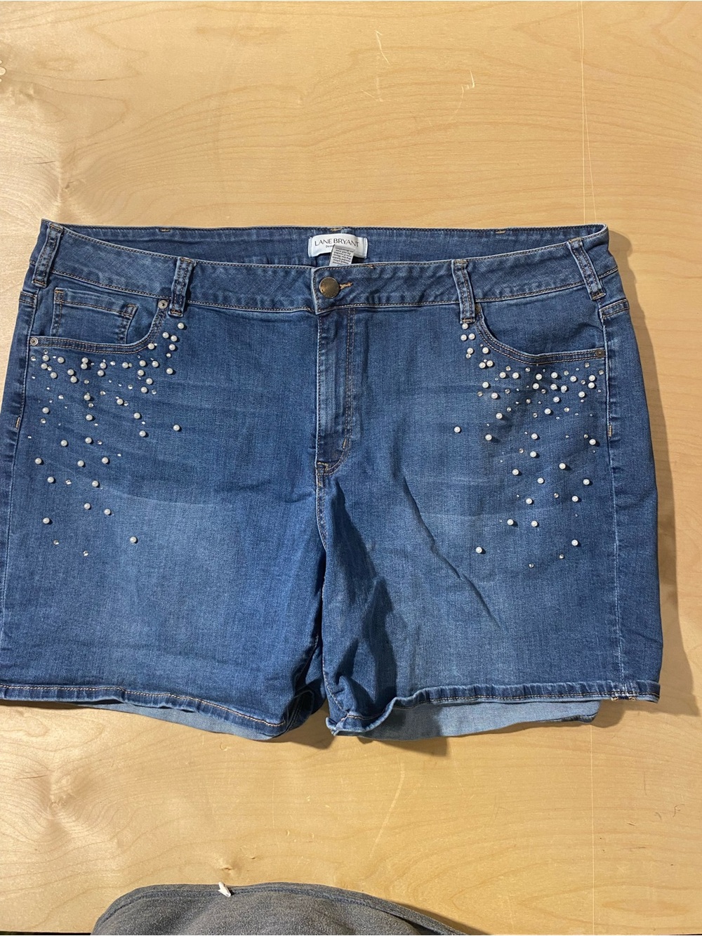 Lane Bryant Blue Denim Embellished Women's Shorts 26 (W)